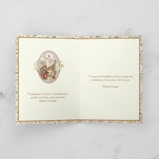 Buona Pasqua: Italiaanse paasverslaafden Feestdagen Kaart (Binnen)