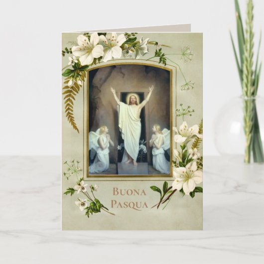 Buona Pasqua: Italiaanse paasverslaafden Feestdagen Kaart (Voorkant)