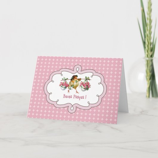 Buona Pasqua. PaasKaart in het Italiaans Feestdagen Kaart (Voorkant)