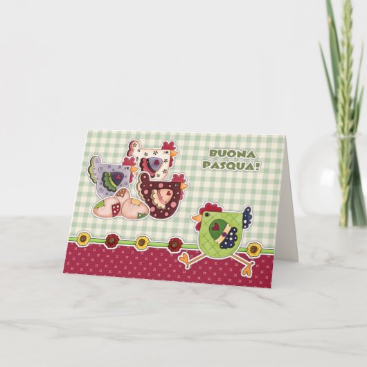 Buona Pasqua. PaasKaart in het Italiaans Feestdagen Kaart (Voorkant)