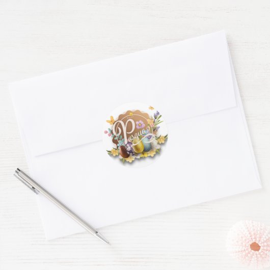 Buona Pasqua Ronde Sticker (Envelop)