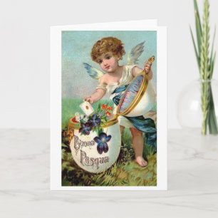 Buona Pasqua! Victorian Italian Easter Card Feestdagen Kaart
