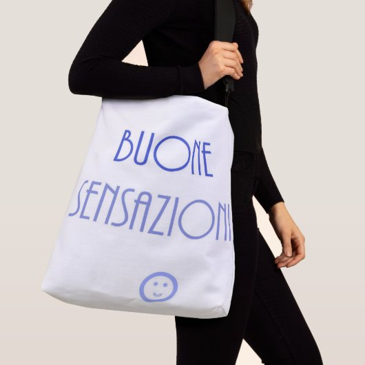 Buone Sensazioni Tekst kunst Crossbody Tas (Dichtbij)