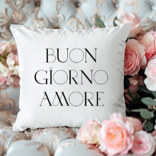 Buongiorno Amore   Chic Italiaans Modern Script Kussen