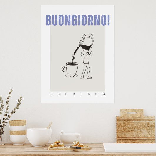 Buongiorno espresso koffie poster (Keuken)