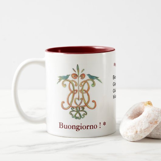Buongiorno - Good Morning Mok met twee tongen (Met donut)