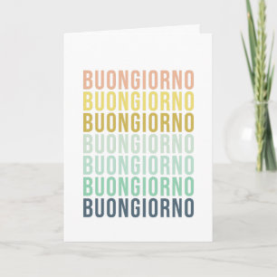 Buongiorno Italiaans Hallo Typografie Cute Colorfu Kaart