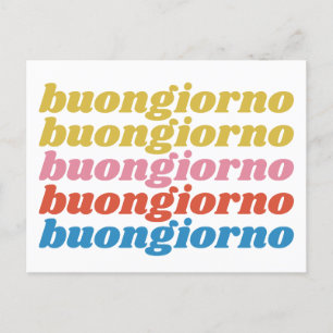 Buongiorno ItaliHallo Typografie Cute Retro Briefkaart