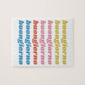 Buongiorno ItaliHallo Typografie Cute Retro Legpuzzel (Horizontaal)