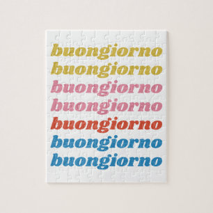 Buongiorno ItaliHallo Typografie Cute Retro Legpuzzel