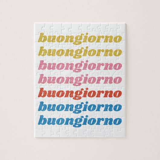 Buongiorno ItaliHallo Typografie Cute Retro Legpuzzel (Verticaal)