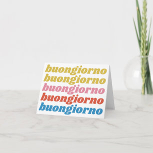 Buongiorno ItaliHallo Typografie Cute Retro Notitiekaartje