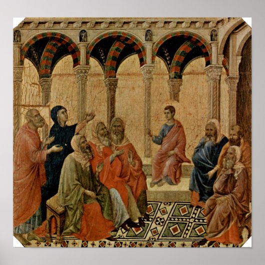 Buoninsegna - Twaalf jaar oude Jezus in tempel Poster (Voorkant)