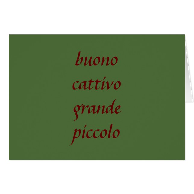 BUONO CATTIVO GRANDE PICCOLO-ITALIAANSE LOVE MEANS (Voorkant Horizontaal)