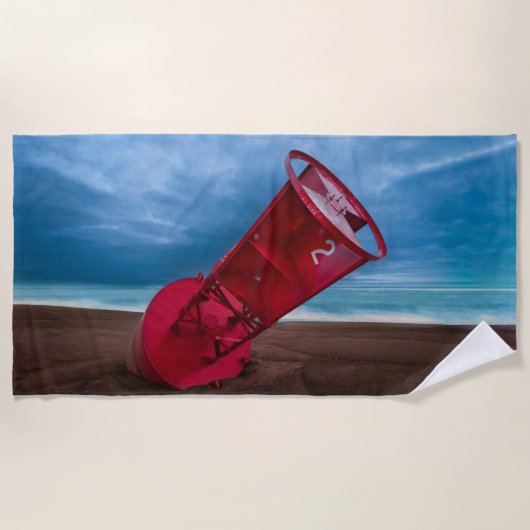 Buoy #2 op Plum Island Beach Towel 70"x35" Strandlaken (Voorkant)