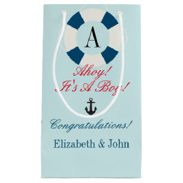 Buoy met monogram, Nautical New Baby Boy Klein Cadeauzakje
