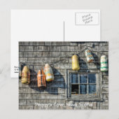 Buoys op een muur, Peggy's Cove, Nova Scotia. Briefkaart (Voorkant / Achterkant)