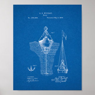 Buoys Patent - Blauwdruk Poster