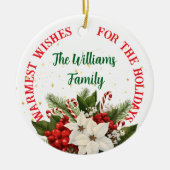 Buquet de flores de poinsettia Personalizado Keramisch Ornament (Voorkant)