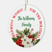 Buquet de flores de poinsettia Personalizado Keramisch Ornament (Links)