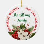 Buquet de flores de poinsettia Personalizado Keramisch Ornament (Achterkant)