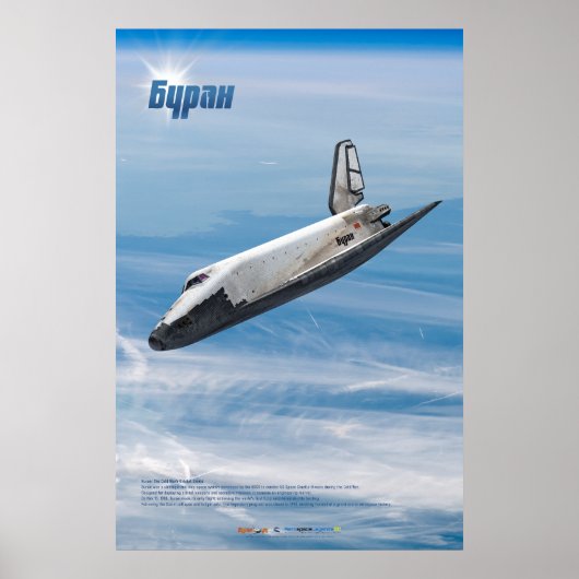 Buran: Legendarische Sovjet-Ruimtevaartuig in Vluc Poster (Voorkant)