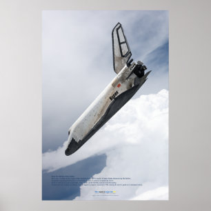 Buran-ruimtevliegtuig dat door wolken daalt poster