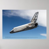 Buran-ruimtevliegtuig dat door wolken daalt poster (Voorkant)