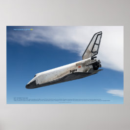 Buran-ruimtevliegtuig dat door wolken daalt poster