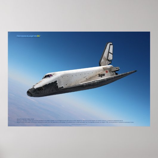 Buran Shuttle: Majestueuze atmosferische afdaling Poster (Voorkant)