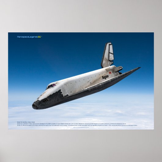 Buran Soviet Shuttle Atmospheric Reentry Poster (Voorkant)
