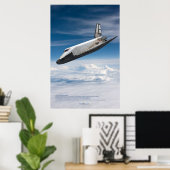 Buran Spaceplane Descending Through Clouds Poster (Thuiskantoor)