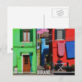 Burano Colorful Houses Briefkaart (Voorkant / Achterkant)