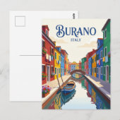 Burano-eiland Italië Briefkaart (Voorkant / Achterkant)