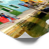 Burano-eiland nabij Venetië, regenbooghuizen in It Poster (Hoek)