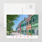Burano eiland straatbeeld ansichtkaart briefkaart (Voorkant / Achterkant)
