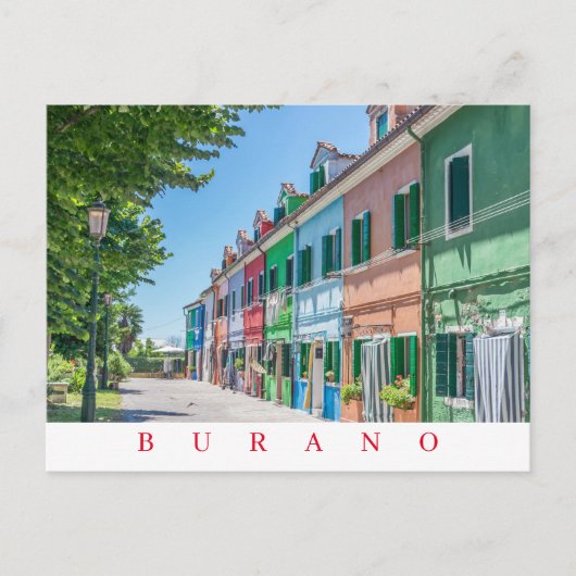 Burano eiland straatbeeld ansichtkaart briefkaart (Voorkant)