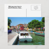 Burano, het Briefkaart van Italië (Voorkant / Achterkant)