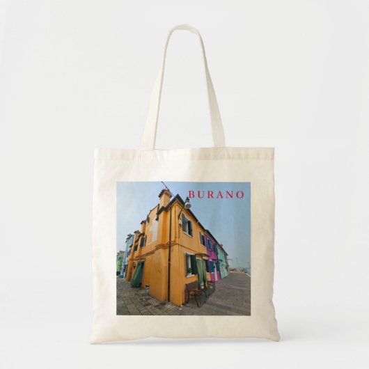 Burano huizen sluiten uitzicht canvas tas (Voorkant)