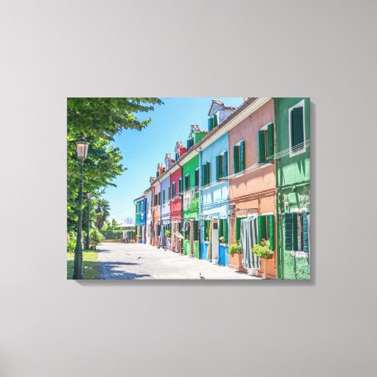 Burano huizen uitzicht canvas print (Voorkant)