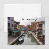 Burano Island Italië Canal and Colorful Buildings Briefkaart (Voorkant / Achterkant)