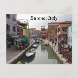Burano Island Italië Canal and Colorful Buildings Briefkaart