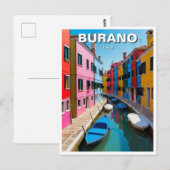 Burano Italië Briefkaart (Voorkant / Achterkant)