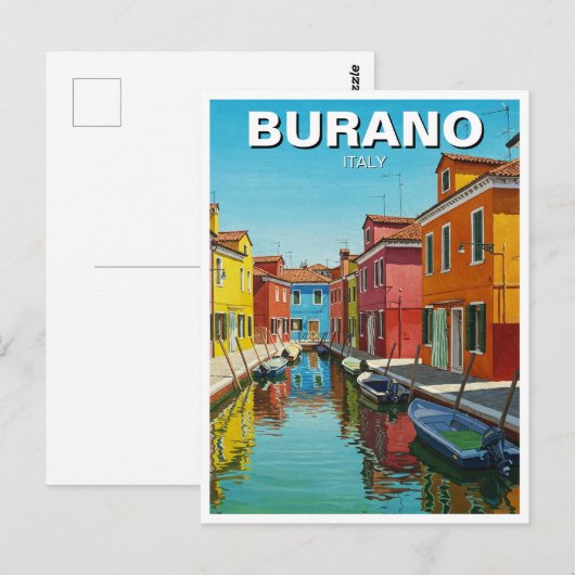 Burano Italië Briefkaart (Voorkant / Achterkant)