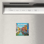 Burano Italië Briefkaart Magneet (Insitu (Vaatwasser))