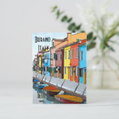 Burano, Italië ,edit tekst Briefkaart (Staand voorkant)