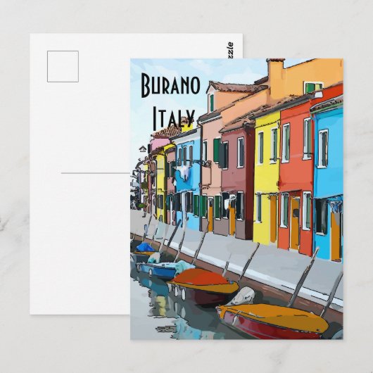 Burano, Italië ,edit tekst Briefkaart (Voorkant / Achterkant)