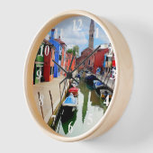 Burano, Italië — Italiaanse Colorful Houses & Boat (Hoek)