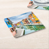 Burano, Italië Kartonnen Onderzetters (Schuin)