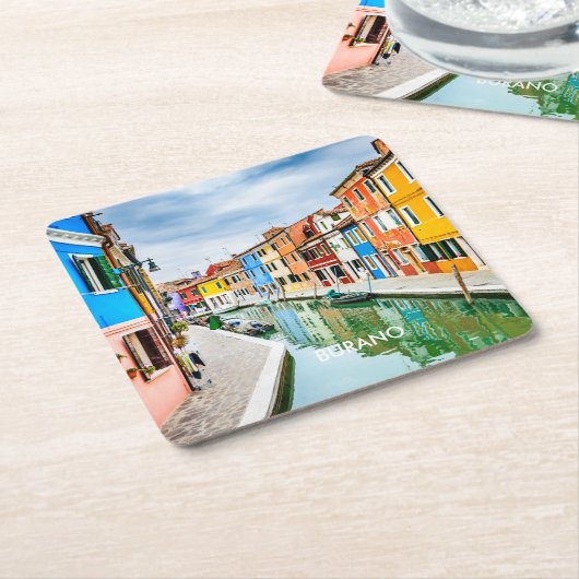 Burano, Italië Kartonnen Onderzetters (Schuin)